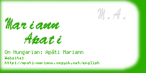 mariann apati business card